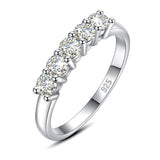 Excellent 5 Stone Round Cut High Quality Moissanite Diamonds Ring - Brilliant Trendy Fine Jewellery