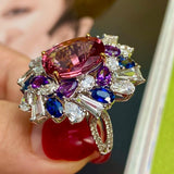 NEW VINTAGE RINGS New Fashion Luxury Colorful Flower AAA Zircon Rings - The Jewellery Supermarket
