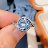 NEW ARRIVAL - Appealing AAA+ Cubic Zirconia Diamonds Luxury Halo Ring - The Jewellery Supermarket