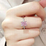 New Trendy Luxury Pink Color Princess Cut AAA+ Cubic Zirconia Diamonds Fashion Ring - The Jewellery Supermarket