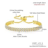 FASCINATING Double Row  AAA+ Cubic Zirconia Simulated Diamonds Gold Plated Tennis Bracelets for Women - The Jewellery Supermarket