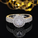 Exquisite Design Classic Pave Setting  AAA+ Cubic Zirconia Diamonds Luxury Ring