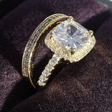 NEW ARRIVAL Fashion Gold color Silver color AAA+ Quality CZ Diamonds Bride Wedding ring set - The Jewellery Supermarket