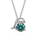 Charming Lovely Dolphin Multi Colour 1ct Round Cut High Quality Moissanite Diamonds Necklace -Fine Jewellery - The Jewellery Supermarket