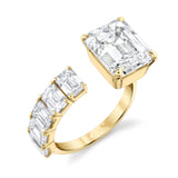 NEW AAA+ White Baguette Cubic Zirconia Diamonds Open Adjusted Sparkling Fine Ring - The Jewellery Supermarket