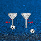 Super 0.3-2ct ♥︎ High Quality Moissanite Diamonds ♥︎ D Colour VVS1 6 Prong Screw Stud Earrings - Fine Jewellery - The Jewellery Supermarket
