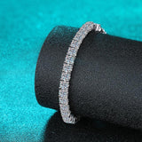 NEW ARRIVAL - Superb 2-6.5mm Real Moissanite Luxury Tennis Bracelet - Platinum Plated Silver Jewellery