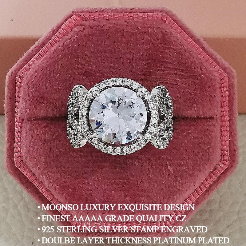 New Arrival Luxury Halo Round Cut AAA+ Quality CZ Diamonds Engagement Ring - The Jewellery Supermarket