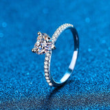 Fabulous 1 Carat Heart Cut Rhodium Plated Heart Design High Quality Moissanite Diamonds Ring - The Jewellery Supermarket