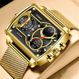 NEW MENS WATCHES - Top Brand Luxury Fashion Square Casual Sports Waterproof Double Display Watch