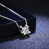 Popular Classic Trendy Round 2ct/1ct High Quality Moissanite Diamonds Brilliant Halo Necklace - Fine Jewellery - The Jewellery Supermarket