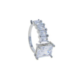 NEW AAA+ White Baguette Cubic Zirconia Diamonds Open Adjusted Sparkling Fine Ring - The Jewellery Supermarket