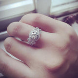 New Arrival Luxury Halo Round Cut AAA+ Quality CZ Diamonds Engagement Ring - The Jewellery Supermarket