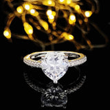 QUALITY RINGS Heart Shape AAA+ Cubic Zirconia Diamonds Promise Fashion Ring - The Jewellery Supermarket