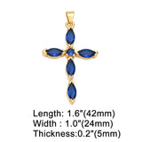 Big Rainbow Colorful Christian Cross Pendants Necklace Gold Plated AAA Zircon Crystals Religious Jewellery  - The Jewellery Supermarket