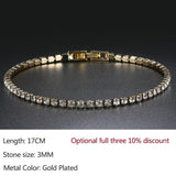 Luxury Shiny Round AAA+ Cubic Zirconia Diamond Tennis Gold Silver Colour Bracelets For Women - The Jewellery Supermarket