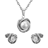 NEW DESIGN Stainless Steel Gold Color Surface Ball And Twisted With Free Chain Pendants Necklace Jewellery Set - The Jewellery Supermarket