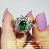 NEW Luxury Green Color Flower Design AAA+ Quality CZ Diamonds Engagement Ring - The Jewellery Supermarket