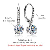 Remarkable 1 Carat D Color ♥︎ High Quality Moissanite Diamonds ♥︎ Dangle Drop Earrings - Fine Jewellery - The Jewellery Supermarket