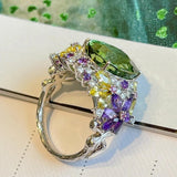 New Fashion Luxury Colorful AAA+ Zirconia Diamonds Jewelry Engagement Mood Ring - The Jewellery Supermarket