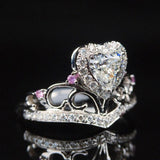 Charming New Fashion Heart Cut Designer AAA+ Cubic Zirconia Diamonds Fashion Ring - The Jewellery Supermarket