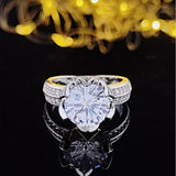 New Arrival Luxury Lotus Design Round Cut AAA+ Quality CZ Diamonds Fashion Ring