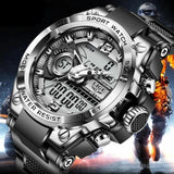 Men Military Watch Digital 50m Waterproof Wristwatch LED Quartz Clock Sport Watch - The Jewellery Supermarket