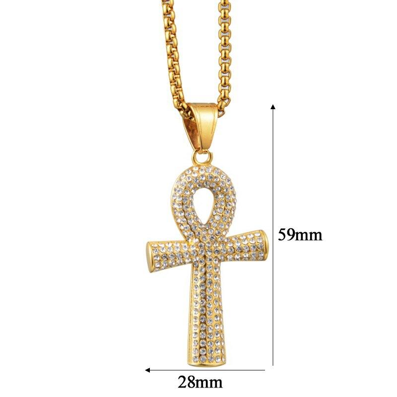 NEW Key of Life Stainless Steel Egyptian Ankh Cross Pendant Necklace For Women And Men - The Jewellery Supermarket
