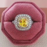 Gorgeous AAA+ Cubic Zirconia Yellow Engagement Luxury Ring - The Jewellery Supermarket