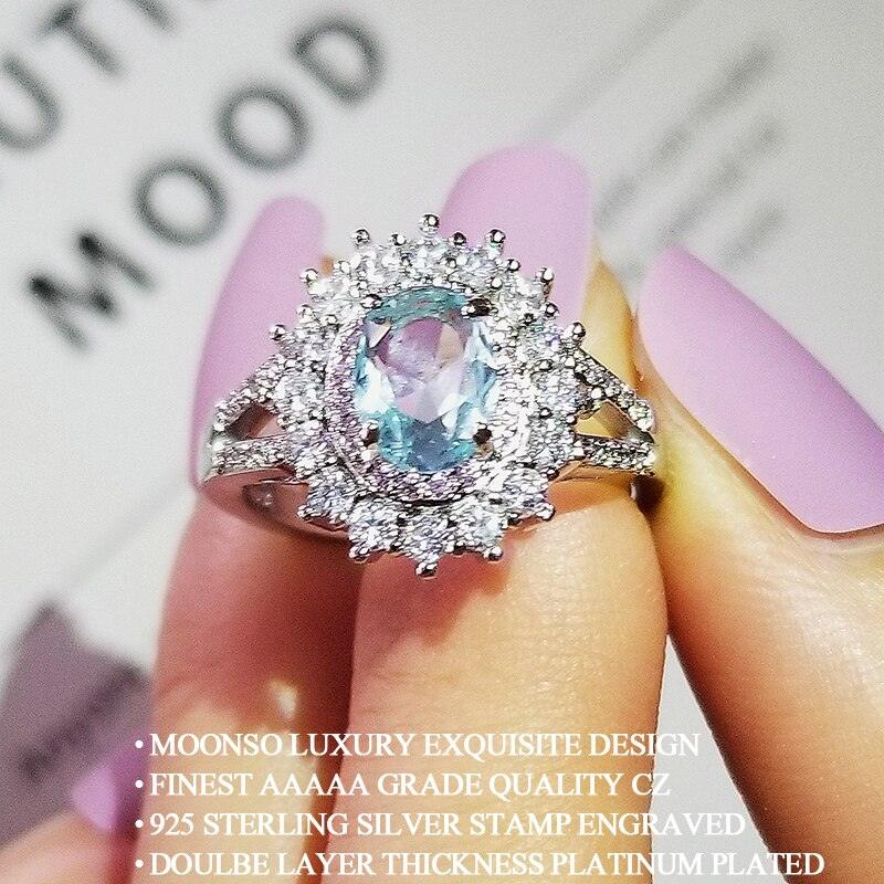 New Arrival Designer Pink Blue Oval Cut AAA+ Quality CZ Diamonds Engagement Ring - The Jewellery Supermarket