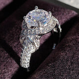 Delightful Luxury Design HALO AAA+ Cubic Zirconia Diamonds Classic Fashion Ring - The Jewellery Supermarket