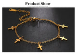 Boho Stainless Steel Christian Cross Charm Bracelets for Women - Religious Jewellery  - The Jewellery Supermarket