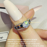 Impressive New Luxury Blue Color Designer AAA+ Cubic Zirconia Diamonds Fashion Ring - The Jewellery Supermarket