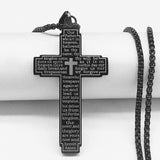 NEW Christian Bible Cross Chain Stainless Steel Big Religious Pendants Necklaces - The Jewellery Supermarket