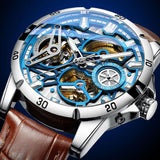 New Unique Design Skeleton Dial Mechanical Watch - Men's Waterproof Luminous Date Automatic Watches - The Jewellery Supermarket