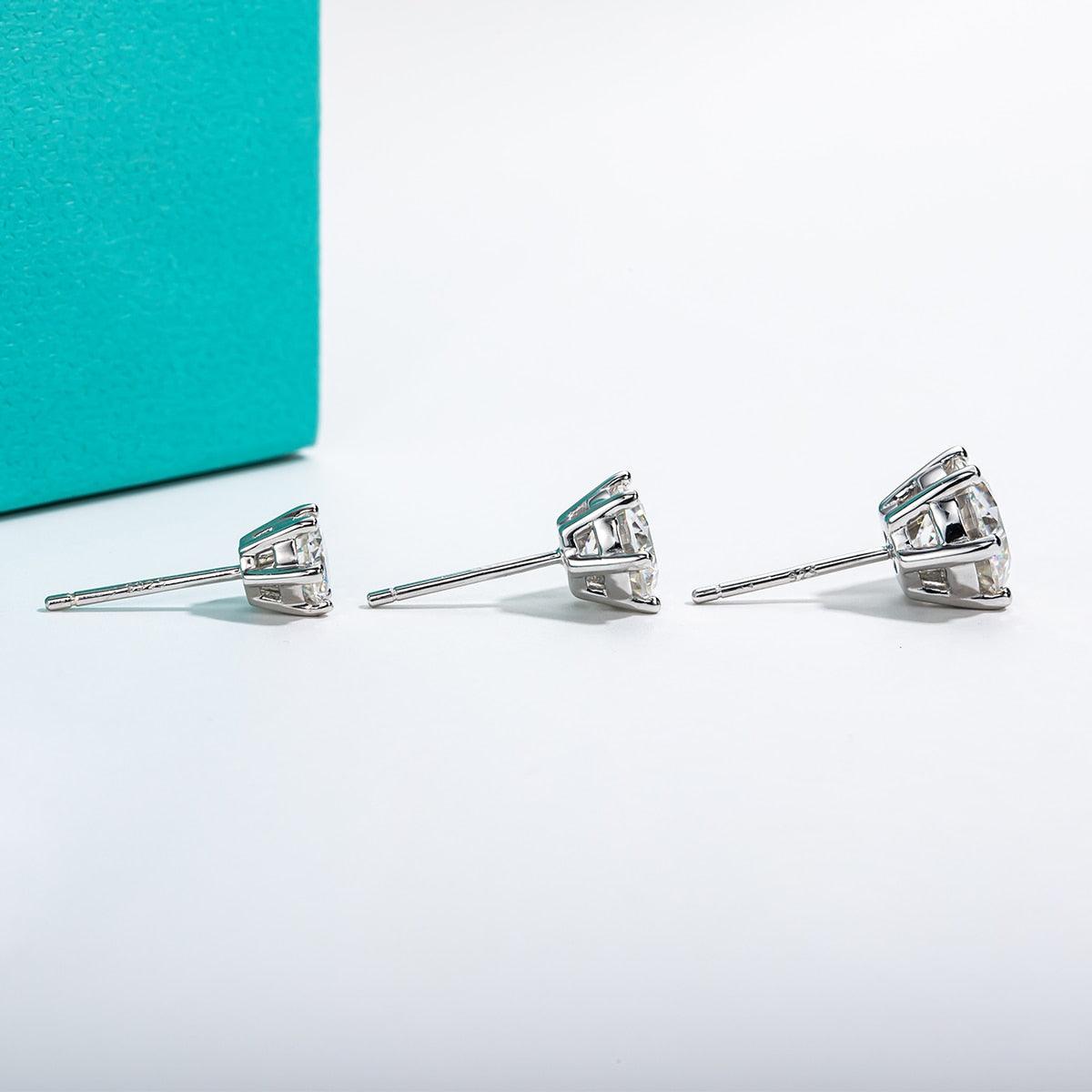 Excellent 1Carat, 2Carat, 4Carat Total ♥︎ High Quality Moissanite Diamonds ♥︎ 14KGP Earrings - Fine Jewellery - The Jewellery Supermarket