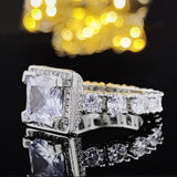 Best Offer - Luxury Women Silver Color Designer Ring For Engagement Anniversary - The Jewellery Supermarket
