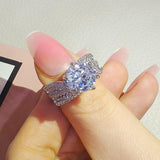 Best Selling Appealing Luxury Halo AAA+ Cubic Zirconia Diamonds Fashion Ring - The Jewellery Supermarket