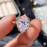 New Arrival Outstanding Luxury Rose Gold Color Marquise Cut AAA+ CZ Diamond Fashion Ring - The Jewellery Supermarket