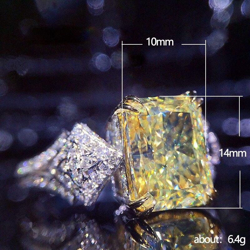 New Arrival Luxury Yellow Color Rectangle Cut AAA+ Quality CZ Diamonds Fashion Ring - The Jewellery Supermarket