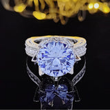 New Arrival Luxury Halo Round Cut Marvelous AAA+ CZ Diamonds Engagement Ring