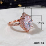 New Arrival Outstanding Luxury Rose Gold Color Marquise Cut AAA+ CZ Diamond Fashion Ring - The Jewellery Supermarket