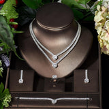 Gorgeous Micro Inlay Full Square Design Geometric AAA+ Cubic Zirconia Diamonds Jewellery Set - The Jewellery Supermarket