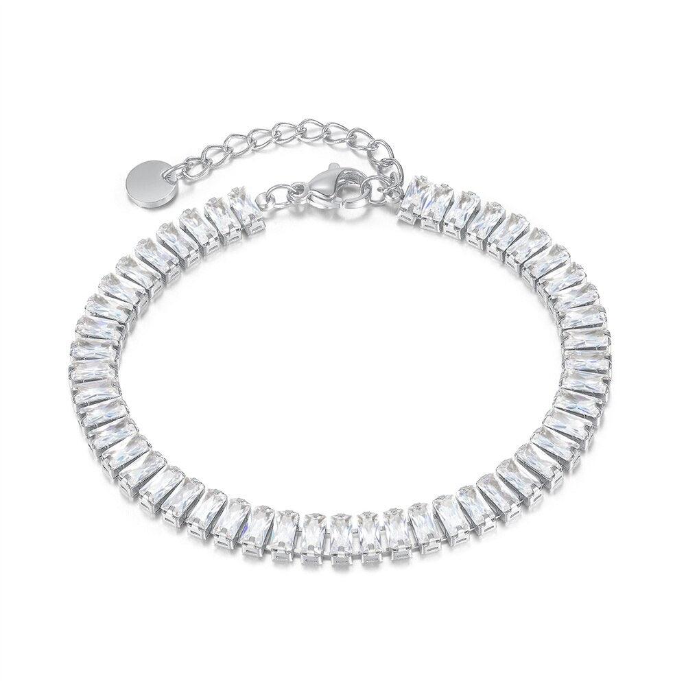 Exquisite Geometry AAA+ Cubic Zirconia Tennis Bracelets for Women - Crystal Fashion Bracelets - The Jewellery Supermarket