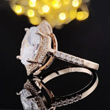 QUALITY RINGS Rose Gold Silver Color AAA+ Cubic Zirconia Diamonds Fashion Ring - The Jewellery Supermarket