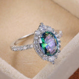 New Arrival Luxury Elegant Oval Cut Purple AAA+ Cubic Zirconia Diamonds Fashion Ring - The Jewellery Supermarket