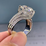 Best Selling Appealing Luxury Halo AAA+ Cubic Zirconia Diamonds Fashion Ring