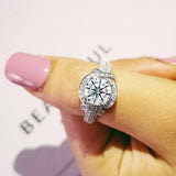 Delightful Luxury Design HALO AAA+ Cubic Zirconia Diamonds Classic Fashion Ring - The Jewellery Supermarket