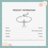 Real 925 Sterling Silver Charming Cross Shining AAA+ CZ Adjustable Chain Finger Rings - Fine Jewellery - The Jewellery Supermarket