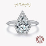 New Luxury Silver Water Drop Shape Sparkling ♥︎ High Quality AAAA Simulated Diamond ♥︎ Rings - The Jewellery Supermarket